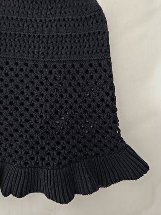 Top Mango tirantes calado negro