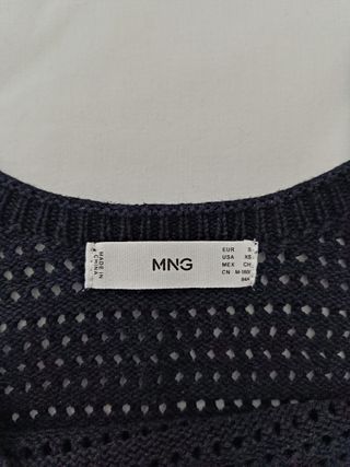 Top Mango tirantes calado negro