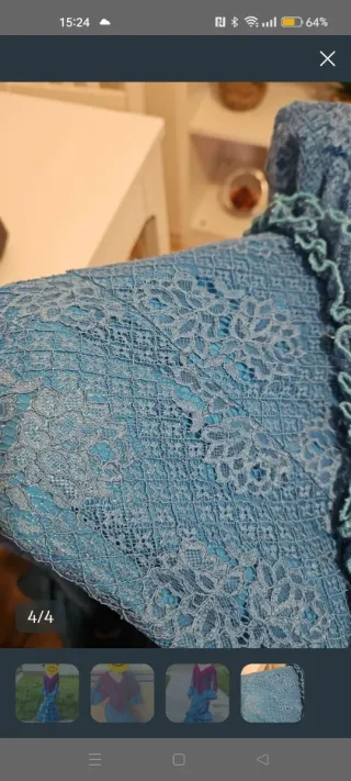 Vestido Flamenca de chica Azul perforado