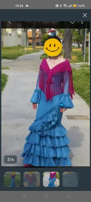 Vestido Flamenca de chica Azul perforado