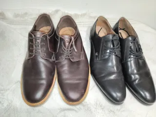 2 Pares Zapatos Piel Negro y Marrón