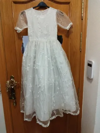 Vestido de comunión niña blanco. Talla 10 años.