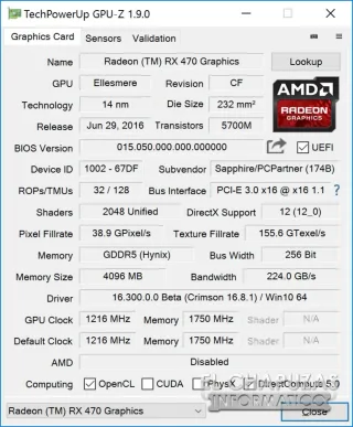 Tarjeta Gráfica Sapphire Radeon RX 470 4GB