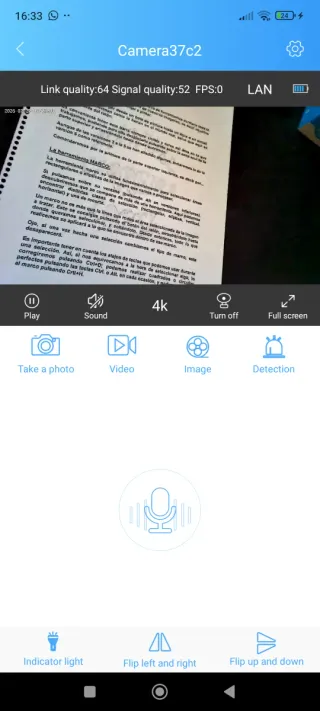 Cámara espía y pinganillo