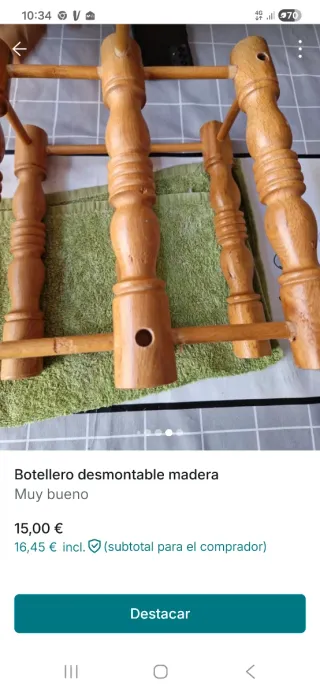 Botellero desmontable de madera