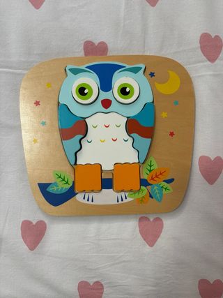 Puzzle de madera búho infantil
