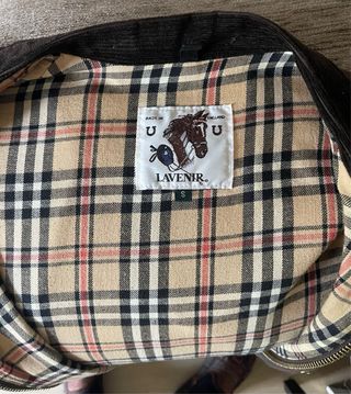 Giubbotto in stile Barbour in tela marrone taglia S