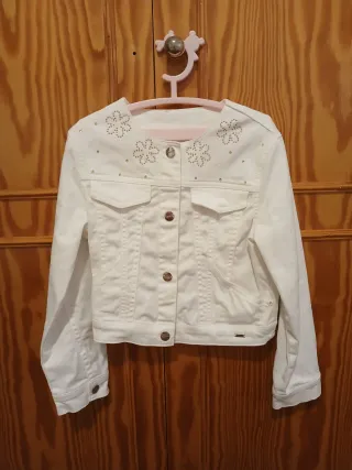Chaqueta vaquera blanca niña