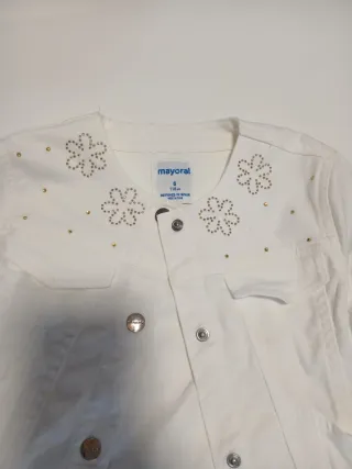 Chaqueta vaquera blanca niña