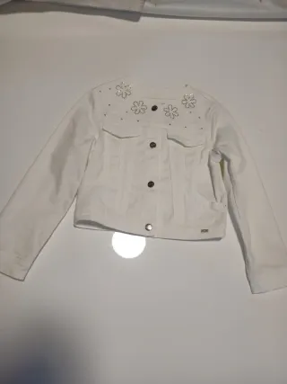 Chaqueta vaquera blanca niña