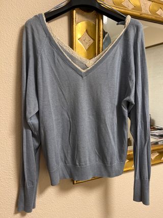 Jersey Zara Azul con Encaje