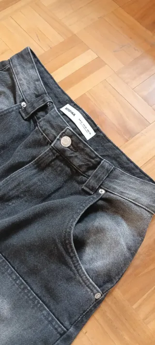 Pantalón Bershka Baggy Skater Negro