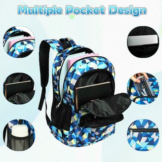 Mochila Escolar Niños 3 en 1 Impermeable Azul