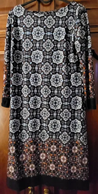 Vestido estampado manga 3/4