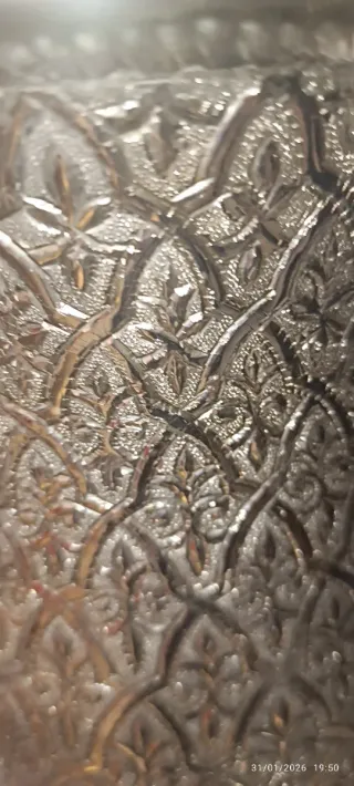 Samovar Marroquí Fez Metal Dorado y Plateado