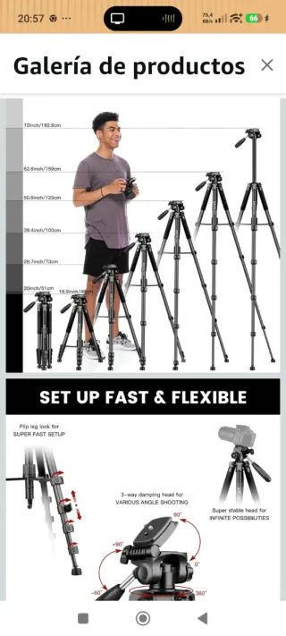 Trípode Victiv para Cámara y Móvil