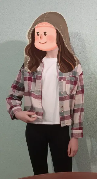 Sobre camisa cuadros niña