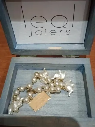 Pulsera perlas y elefantes