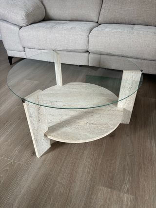 Mesa de centro beige D75 cm (Maisons du Monde)