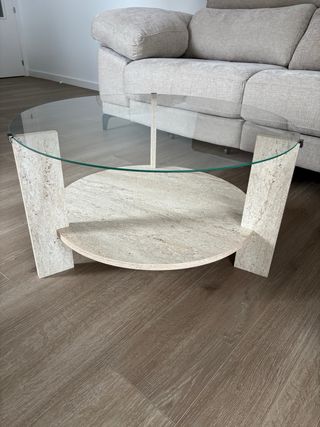 Mesa de centro beige D75 cm (Maisons du Monde)
