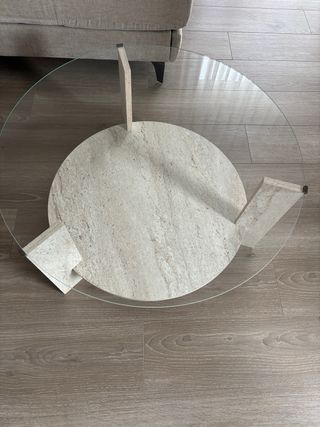 Mesa de centro beige D75 cm (Maisons du Monde)