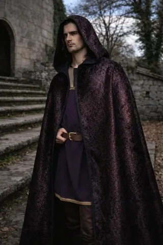 Capa medieval con capucha