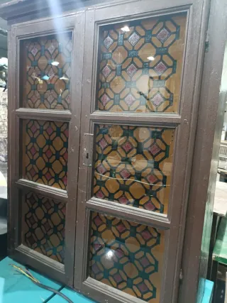 Armario Vitrina Madera Cristal Siglo XVIII