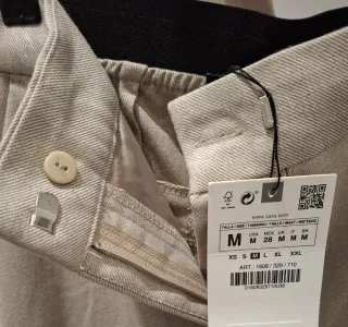 Pantalón Zara beige rayas