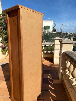 Vitrina de madera con puerta de cristal