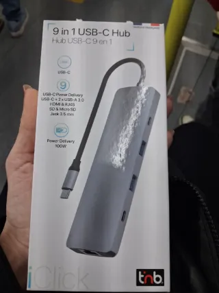 Cargador batería externa Hub USB-C 9 en 1 TNB.