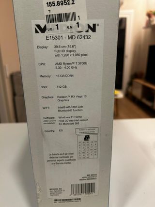 Portátil Medion Nuevo