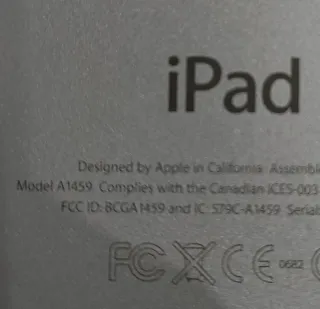 Apple iPad A1459 4ª Gen Plata