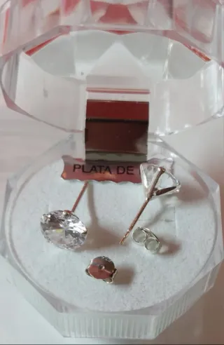 Pendientes de Plata de Ley de 8mm