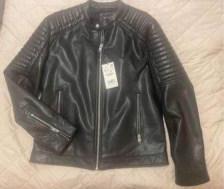 Cazadora Biker Polipiel Zara XXL Sin Estrenar