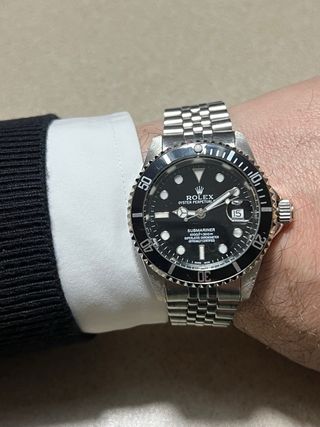 Orologio Uomo Nero Argento con bracciale jubilee.