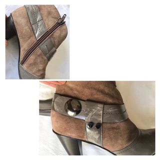 Stivaletti tacco scamosciati e pelle