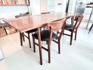 Mesa comedor extensible nogal