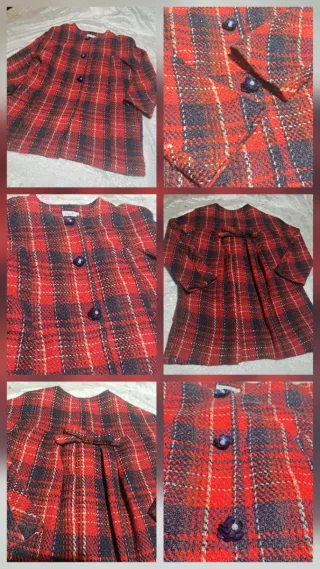 ABRIGO CUADROS ESCOCESES CON AIRE RETRO