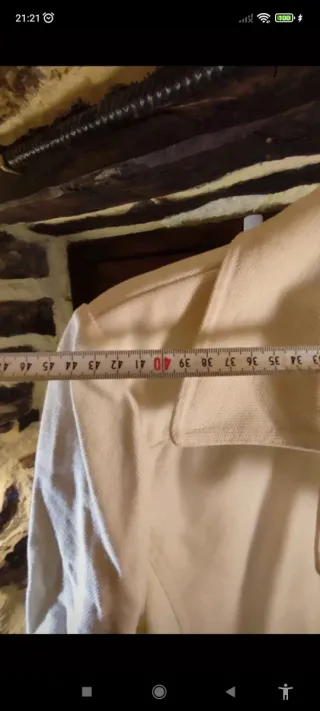 Chaqueta Mango Blanca Tela Semivaquera