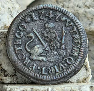 Moneda 1 Maravedí 1747 Segovia Fernando VI