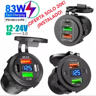Cargador USB Rápido 83W PD+QC3.0