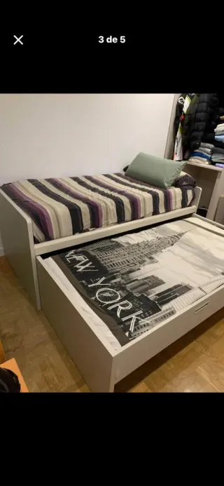 Cama individual 90x190 con cajones