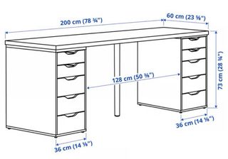 Escritorio blanco con 2 cajoneras.