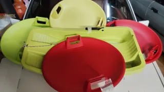 Conjunto 1 Trenó e 4 Discos Neve