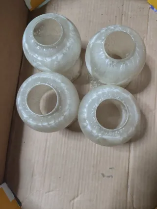 4 tulipas de cristal para lámpara