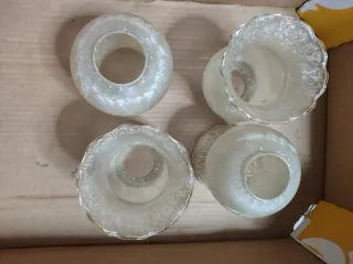 4 tulipas de cristal para lámpara