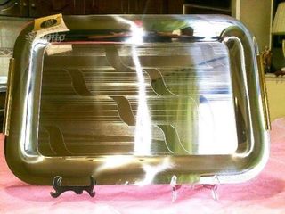 Vassoio in metallo oro e argento