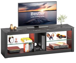Mueble TV 140cm Mármol Gris y Blanco