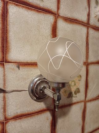 Lote 2 Apliques Baño Cristal y Metal