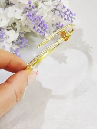 Pulsera Clavo Giratorio Chapado Oro 18K